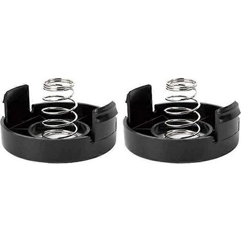 Pièces détachées pour tondeuse à gazon : 2 couvercles de bobine et 2 ressorts, compatibles avec les modèles Black & Decker ST1000 à ST6800 (1/4)