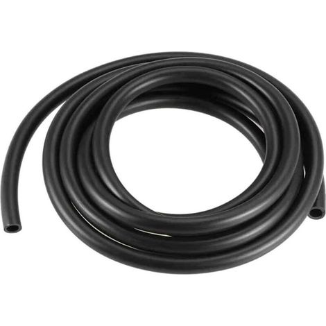 Tuyau en caoutchouc nitrile butadiène (NBR), diamètre intérieur 6 mm, diamètre extérieur 9 mm, longueur 2,5 mètres, rond, noir, 1 pièce.