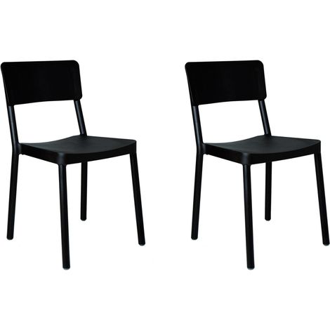 Set 2 sillas interior, exterior negro LISBOA Resol