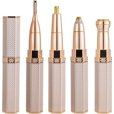 Rasoir Femme 4 en 1 - Rasoir électrique visage - Épilateur corps entier rechargeable - Tondeuse Femme - Rose