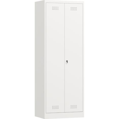 CHICFURN Armario metálico de almacenaje 60 x 40 x 165 cm en acero color crema (1/5)