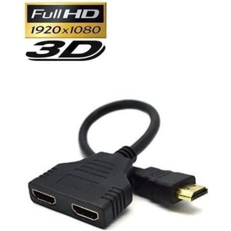 Repartiteur HDMI - MKK64 - 1 entrée 2 sorties - Couleur Noir - 1 HDMI mâle - 2 HDMI femelles (1/2)