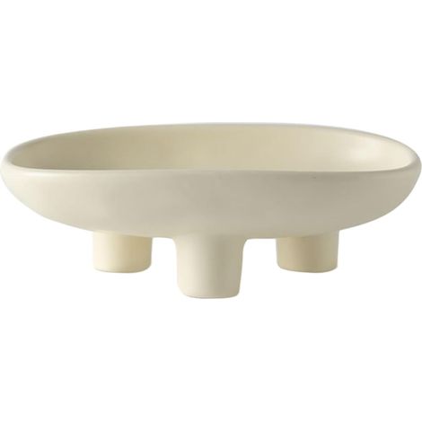 Bol fruits/trifle céramique 3 pieds, ovale 10 pouces, service pains/collations