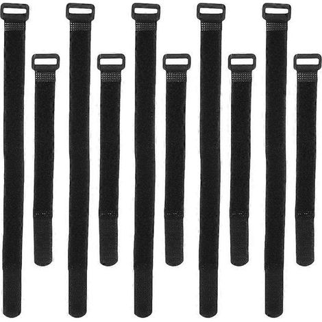 Sangles de transport pour roues de vélo, sangles stabilisatrices réglables pour VTT, lot de 10, noires (1/5)