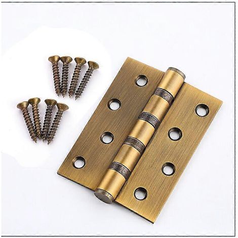 Charnières, lot de 4 charnières de porte en acier inoxydable 100 x 80 mm avec 32 vis, pour meubles de cuisine, quincaillerie, armoires, fenêtres, caisses en bois (1/5)