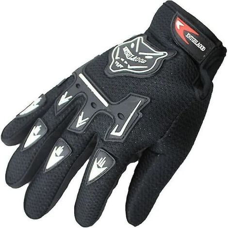 Gants de BMX enfant - Doigts entiers pour garçons et filles (FMY) Noirs