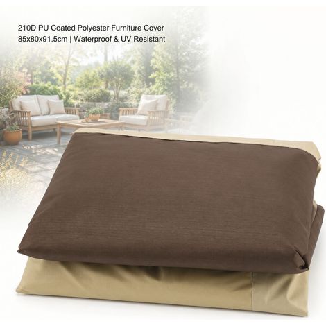 Telo protettivo per mobili Toivize - Impermeabile e resistente ai raggi UV - Poliestere 210D, Beige/Marrone, 85x80x91,5 cm con coulisse (1/4)
