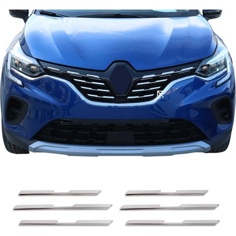 Moulure de calandre avant pour Renault Captur 2019-2026 6Pcs en Acier Silver (1/5)