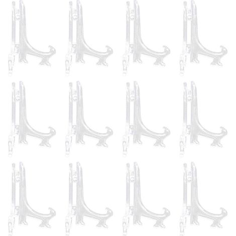 Supporto per piatti con cavalletto, staffa, supporto per piatti, decorazione per la casa, 6,5 x 7,5 cm, organizer per esposizione e stoccaggio, 12 pezzi (1/5)