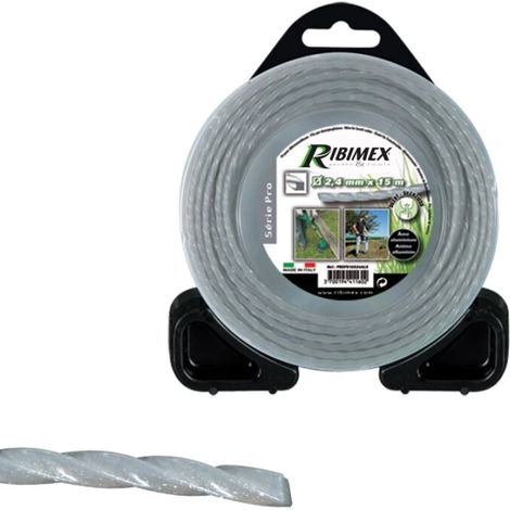 filo attorcigliato quadrato per decespugliatori ribimex 2,4 mm x 15 m