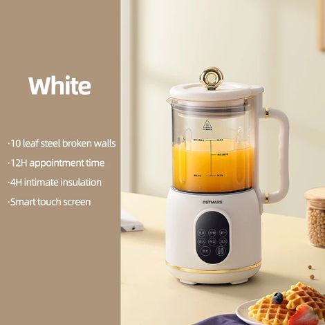 (Blanc 220 V) Machine à lait de soja électrique 800 ml, extracteur de jus, mixeur, mixeur multifonction haute vitesse (1/5)