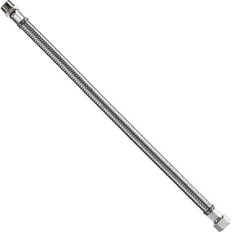 Attacco flessibile DN10 treccia acciaio inox AISI 304, maschio/femmina - Misura 3/8" x 1/2" L.50 cm 0093MF34050 (1/2)