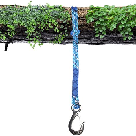 Corde de fixation pour hamac, balançoire, avec crochets (charge 200 kg), corde pour l'intérieur et l'extérieur, diamètre : 10 mm, 100 cm (1/5)