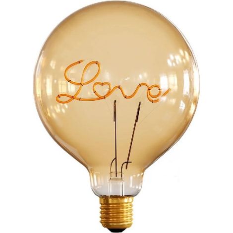 Globe LED Doré "Love" – 5 W, 250 lm, 1800 K Dimmable, Ambiance Romantique