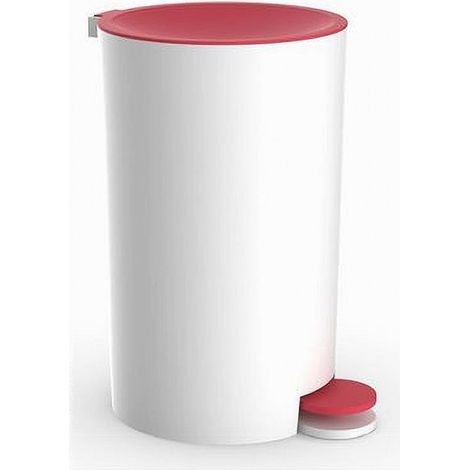 Cleafe - Cestino Pattumiera A Pedale Arredo Bagno Bianco Rosso Plastica Accessorio 69934 - (1/2)