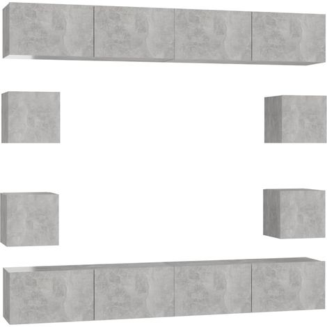 Maison Exclusive - Juego de muebles de salón 8 piezas gris hormig