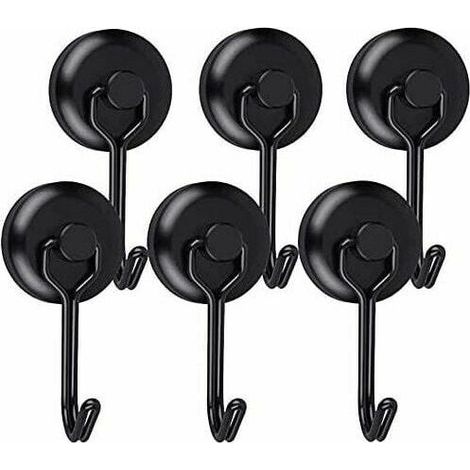 Crochet Aimanté Puissant Crochet Magnetique Frigo Noir Néodyme Pivotants Aimant Crochet Magnétique Crochets Aimantés Magnétiques pour Cuisine Torchon Tableau 6pc T-Audace (1/4)