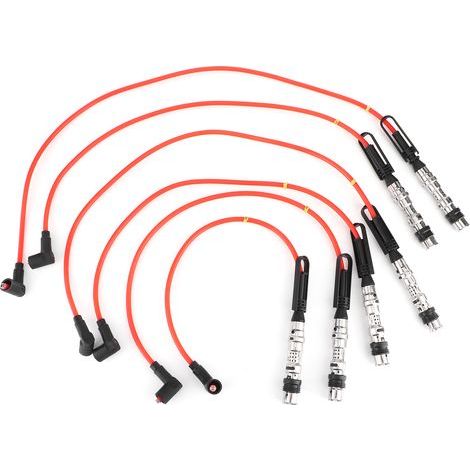 Câble D'allumage, 6Pcs Câble D'allumage Cordon de Fil D'allumage 1J0998031 avec Tige de Traction pour Câble D'allumage Cordon D'allumage 021905409N Fil de Bougie D'allumage Au. (1/5)