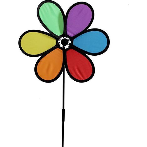 Ensemble de 4 moulins à vent colorés pour pelouse et jardin (1/5)