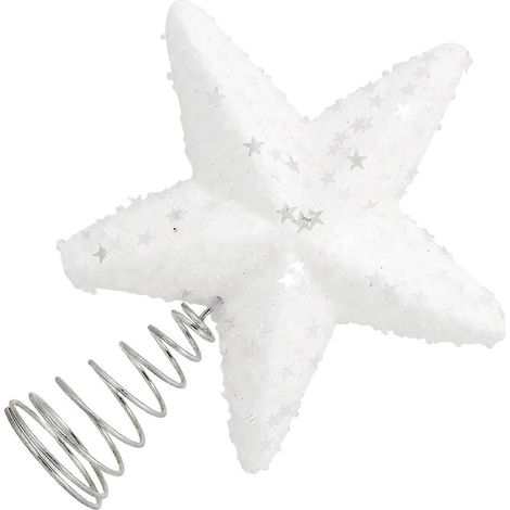 Décorations d'étoiles pour sapin de Noël en mousse blanche et en fer - Légères et robustes (1/5)