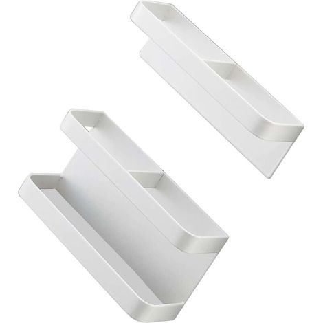 Porte-parapluie magnétique (blanc), support décoratif sans perforation, fixation murale, idéal pour couloir (1/5)