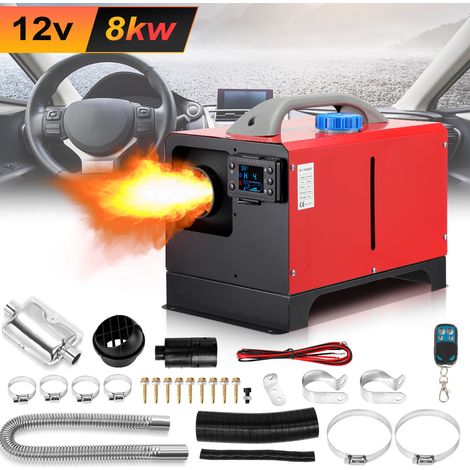Randaco Calentador Diesel 8kW 12 V, Calentador de Aire con Control Remoto LCD, para Coche Camión Autobús Barco, Negro (1/5)