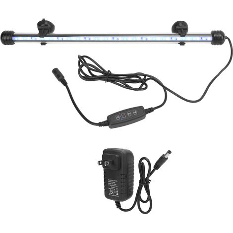 Éclairage LED étanche pour aquarium, 3 modes, intensité réglable, 100-240 V, prise US, 38 cm (1/5)