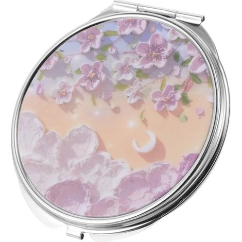 Miroir Pliable Portable Compact et Miroir de Poche de Voyage et Filles Reflet pour Maquillage à Domicile et Au Bureau