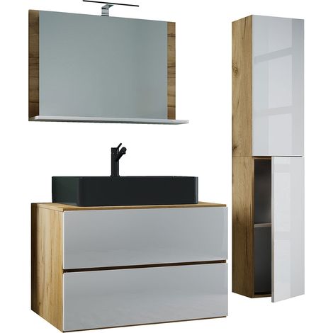 4 pcs lavabo salle de bain meubles Lendas 80 cm L 150x114x52 - VCM (1/4)
