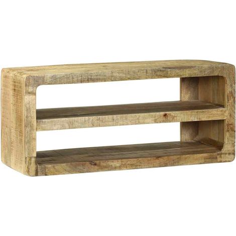 TV-Schränk mit Regal Braun 80 x 32 x 36 cm Massivholz Mango