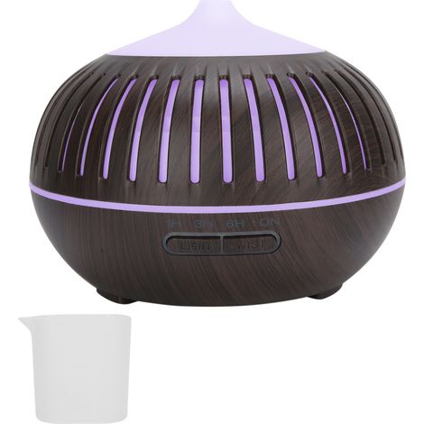 Diffuseur d'ambiance Maison Humidificateur d'air avec Lumière Nocturne Grain de Bois Foncé Prise UE 110-240V (1/5)