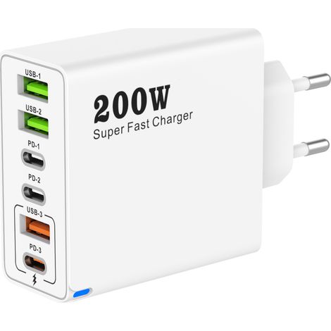 Nouveau lot chargeur pour téléphone, adaptateur multifonction de bureau, chargeur multi-port prise européenne (1/5)