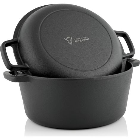 BBQ-Toro Gusseisen Topf 6,8 Liter, Schmortopf zum Kochen