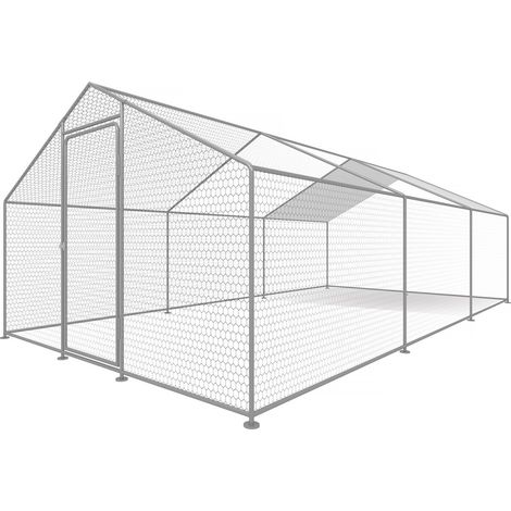 Recinto per polli 18 m² Rete metallica 6 x 3 x 2 M in acciaio zincato