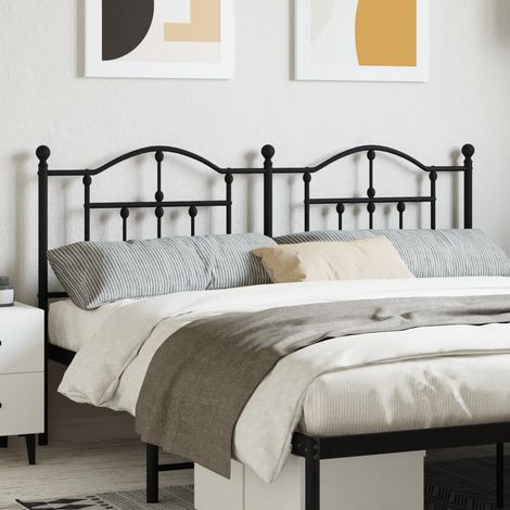 Cabecero de metal negro 160 cm vidaXL (1/5)