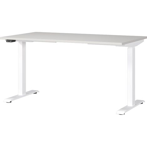 Schreibtisch 140cm, elektrisch höhenverstellbar, grau/weiß, JESOLO-01 (1/4)