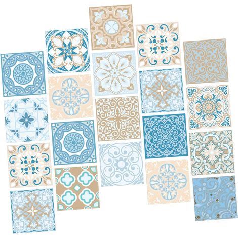 20pièces Sticker Carrelage Imperméable Autocollant Mural Pour Décoration (1/5)