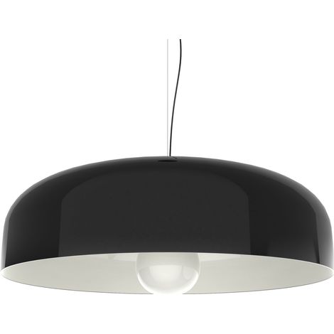 LUMICOM TUZZI Sospensione, 1XE27, max 42W, metallo, nero lucido/bianco D.50cm (1/3)