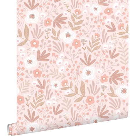 papier peint fleurs rose clair - ESTAhome (1/5)