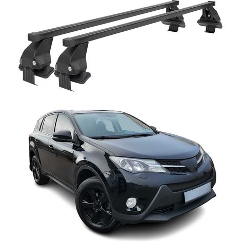 OMAC Dachträger Querträger Stahl für Toyota RAV4 IV 2013-2018 – Abschließbar – City-Crash-getestet – DIN 75302:2019 – ISO/PAS 11154:2006 – Max. 50 kg Schwarz (1/5)
