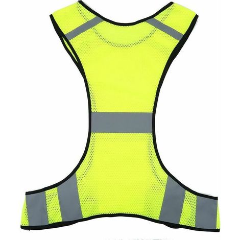 Gilet de Sécurité Veste Réfléchissant Haute Visibilité de 200M au Soir avec Poches pour Course à Pied Cyclisme Jogging, Lefou (1/5)