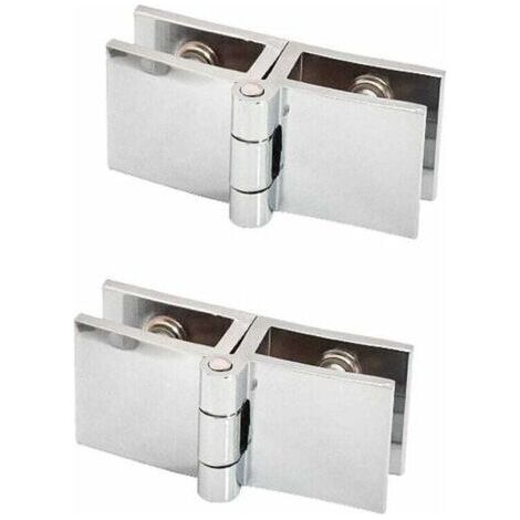 2 PCS 180 degrs clip de porte en verre charnire sans verre de perage charnire en verre pour paisseur de verre 5mm - 8mm