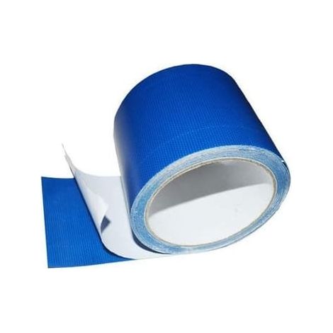 Ruban adhésif de réparation pour bâche bleue (8 cm x 10 m), imperméable et résistant à l'abrasion  pour camions, serres et tentes  répare les déchirures et les trous. (1/5)