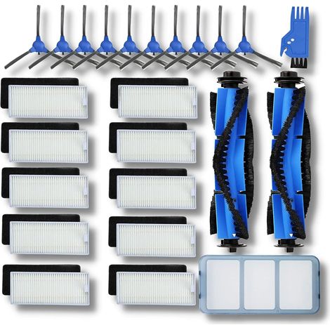 Lot de 24 pièces de rechange pour aspirateur Eufy RoboVac 11S, 12, 30C, 15T, 15C et 35C : filtres primaires, brosses latérales et brosses rotatives. (1/5)