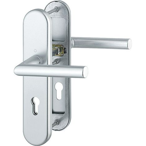 HOPPE® Schutz-Drückergarnitur mit Langschild Amsterdam 1400/3331/3310, 8/72 mm, Aluminium, 3663301