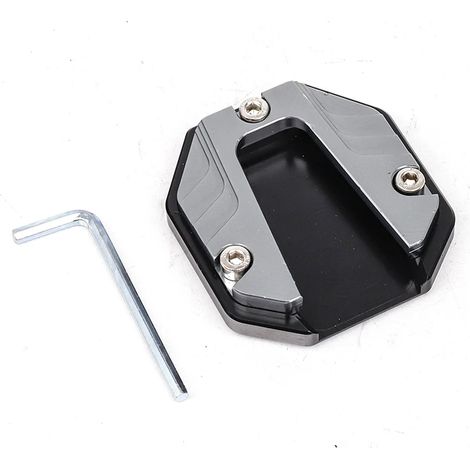 (gris)Rallonge de béquille latérale en alliage d'aluminium pour scooter, moto et vélo, avec base élargie antidérapante et puissance maximale (1/4)