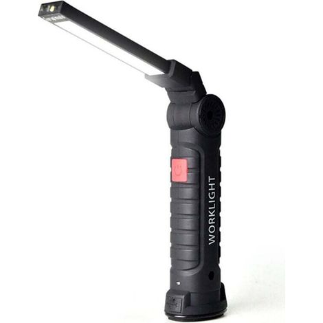 Linterna LED magnética USB grande, multifuncional, luz de advertencia potente, luz de trabajo para reparación de automóviles - Crezuo