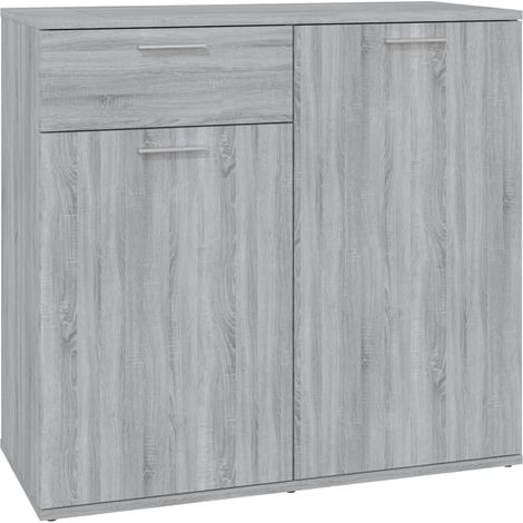 Credenza buffet cassettiera mobile contenitore organizer cucina soggiorno salonsonoma 80 x 36 x 75 cm pannelli compositi grigio 020036537