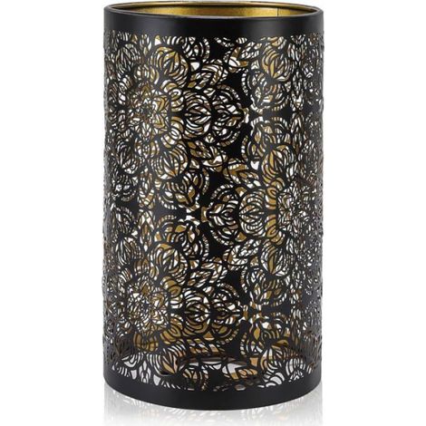 1 Abat-jour, Métal, Motif fleur ajouré, Cylindrique, Pour ampoule E27 E26, Intérieur (1/5)