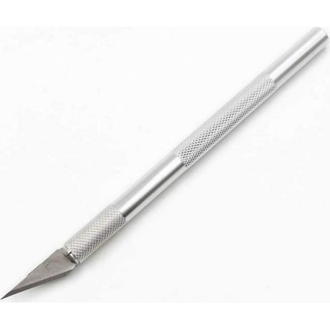 Cutter de précision - Aluminium - Lame aiguisée - Poignée antidérapante - Bouchon de sécurité (1/4)